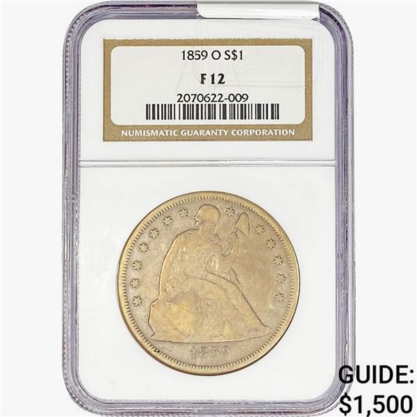 1859-O Seated Liberty Dollar NGC F12