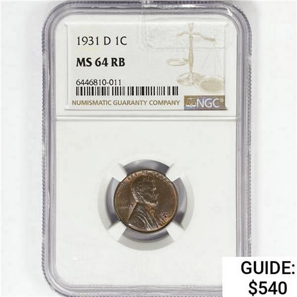 1931-D Wheat Cent NGC MS64 RB