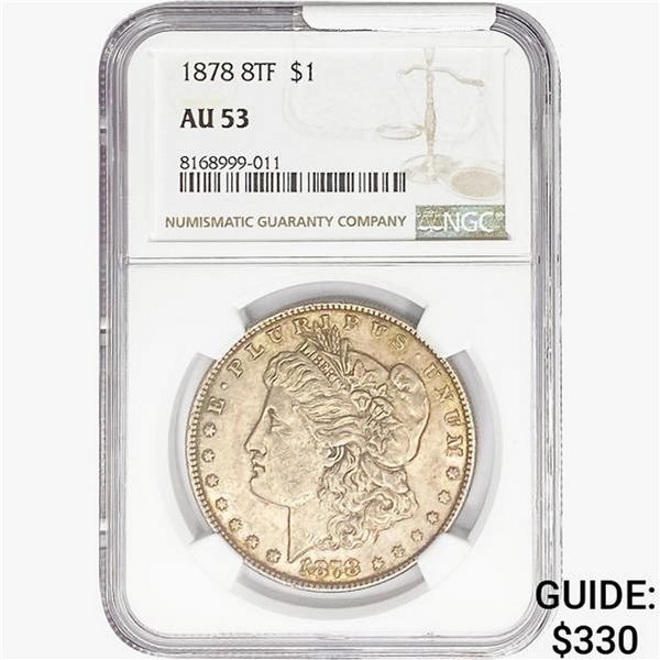 1878 8TF Morgan Silver Dollar NGC AU53