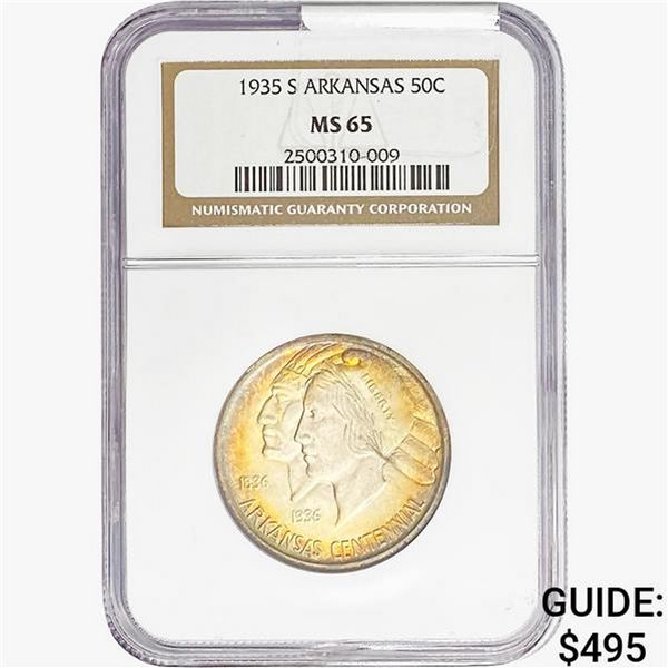 1935-S Arkansas Half Dollar NGC MS65
