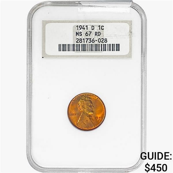 1941-D Wheat Cent NGC MS67 RD