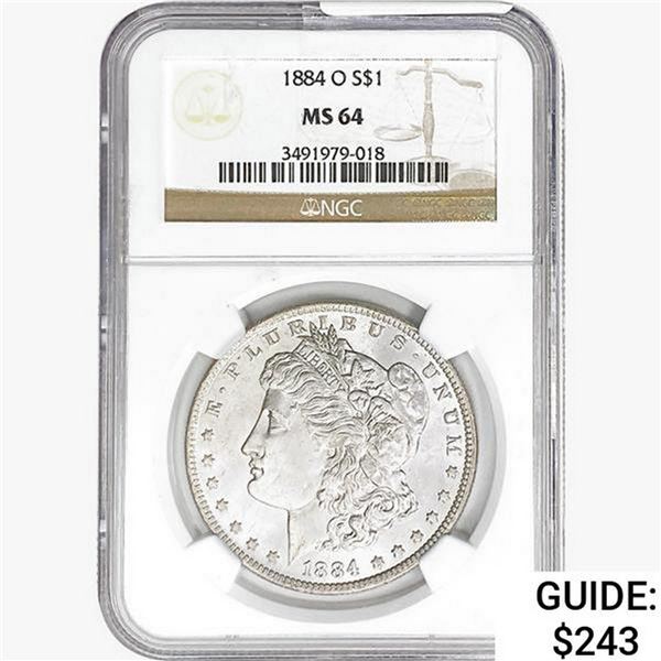 1884-O Morgan Silver Dollar NGC MS64