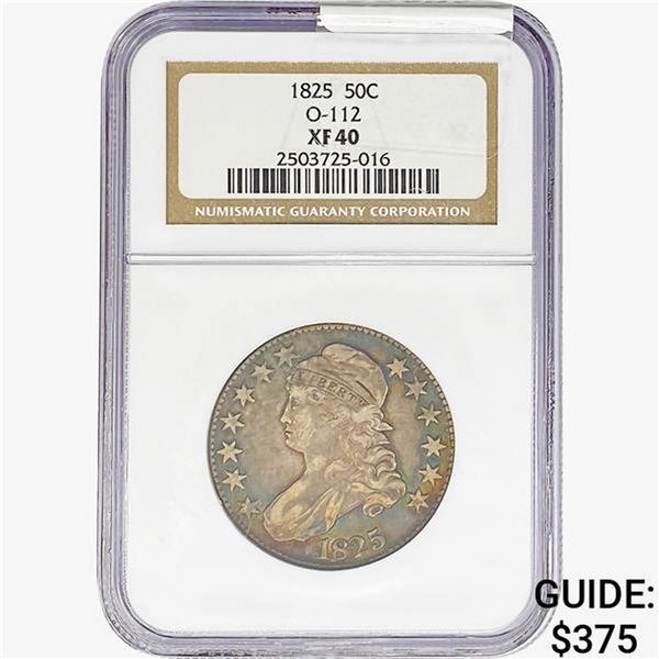 1825 Capped Bust Half Dollar NGC XF40 O-112
