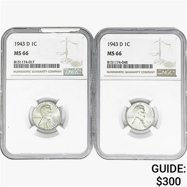 [2] 1943-D Wheat Cent NGC MS66