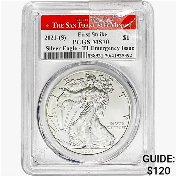 2021-S $1 ASE 1 OZ PCGS MS70 Type 1