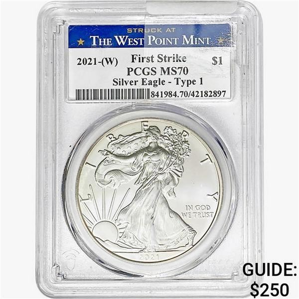 2021-W $1 ASE 1 OZ PCGS MS70 Type 2