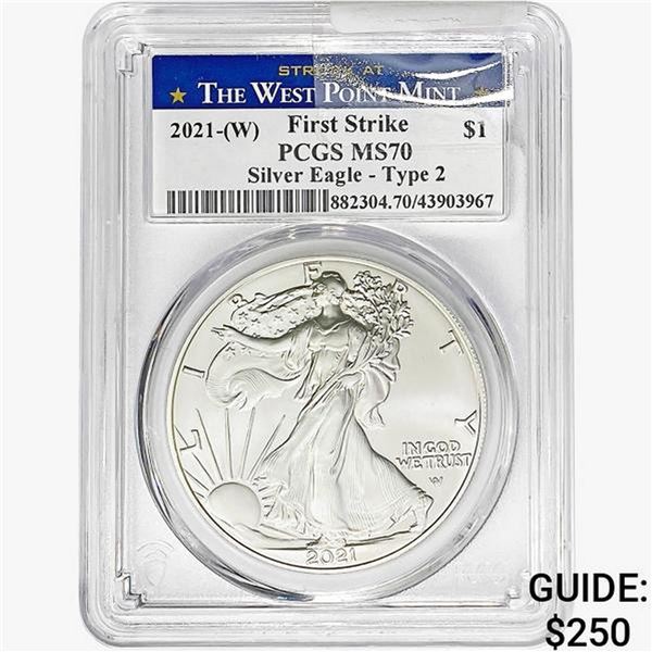 2021-W $1 ASE 1 OZ PCGS MS70 Type 2