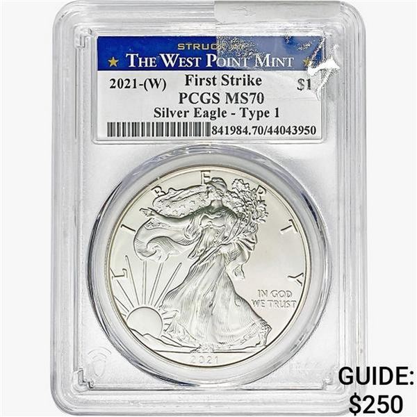 2021-W $1 ASE 1 OZ PCGS MS70 Type 1