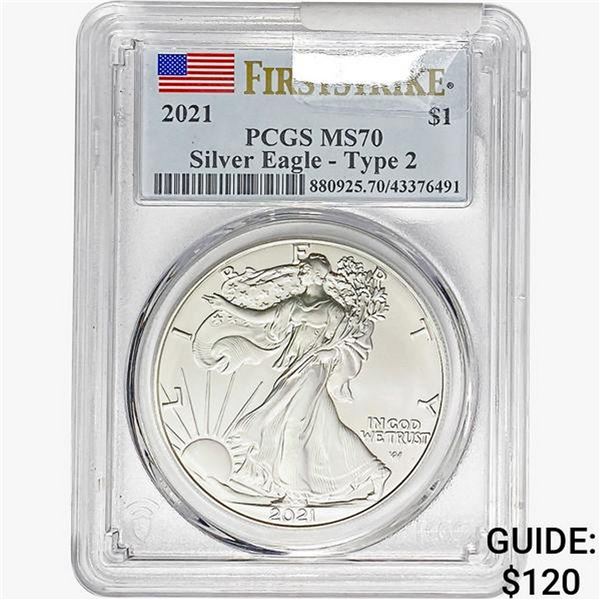 2021 $1 ASE 1 OZ PCGS MS70 Type 2