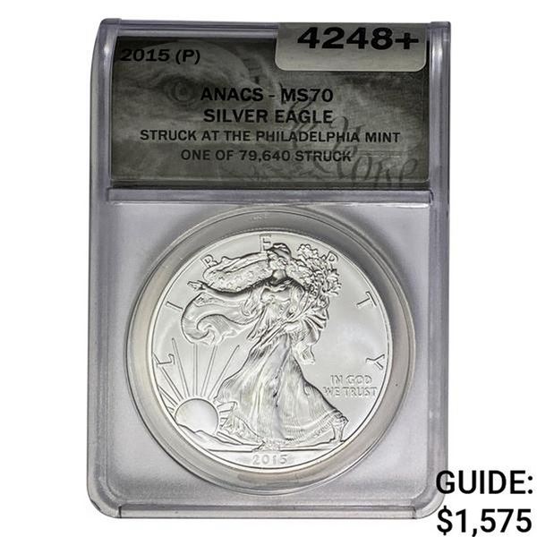 2015-P Silver Eagle ANACS MS70