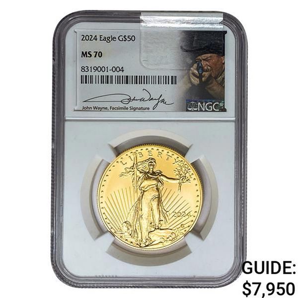 2024 1oz Gold $50 AGE NGC MS70