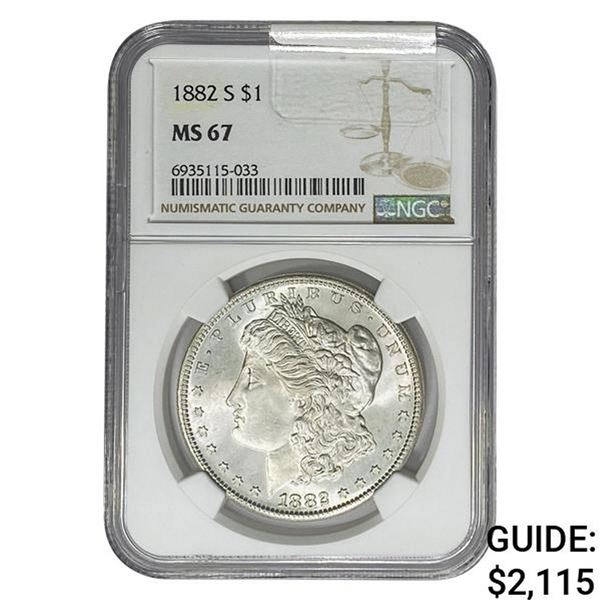 1882-S Morgan Silver Dollar NGC MS67