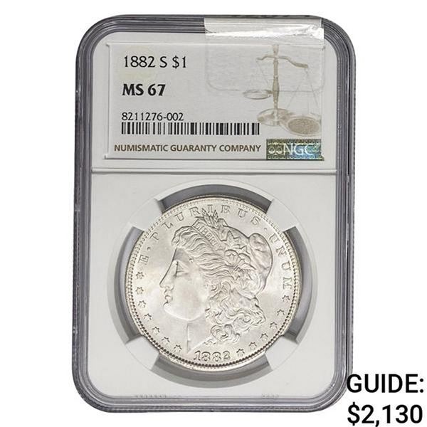1882-S Morgan Silver Dollar NGC MS67