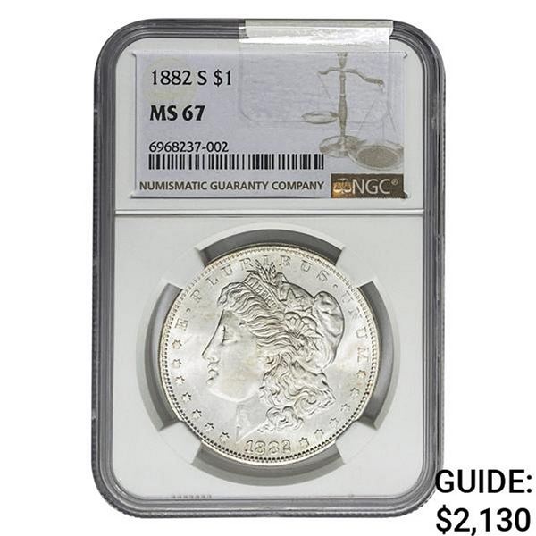 1882-S Morgan Silver Dollar NGC MS67