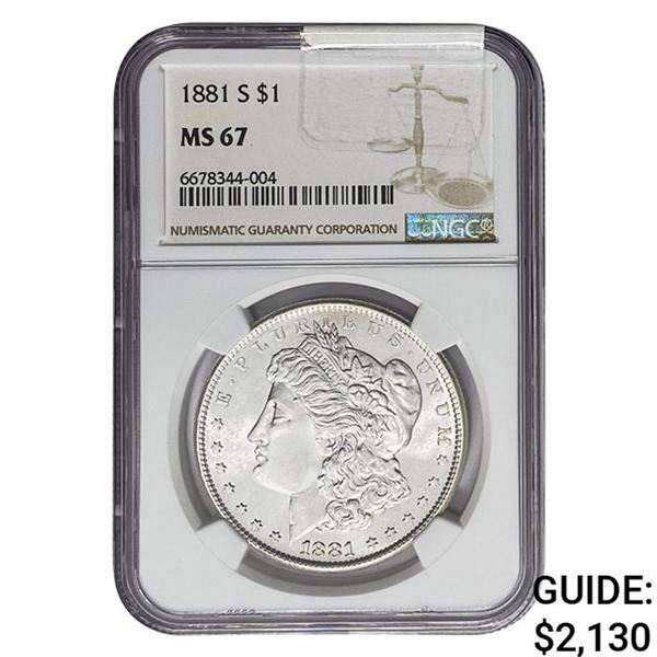 1881-S Morgan Silver Dollar NGC MS67