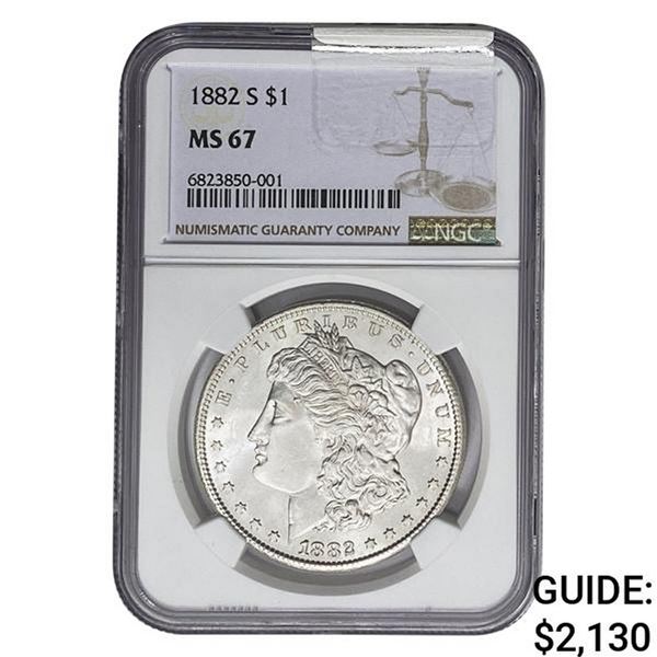 1882-S Morgan Silver Dollar NGC MS67