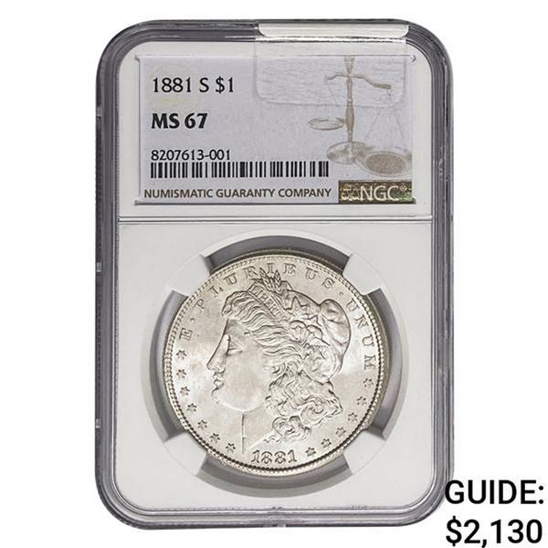 1881-S Morgan Silver Dollar NGC MS67