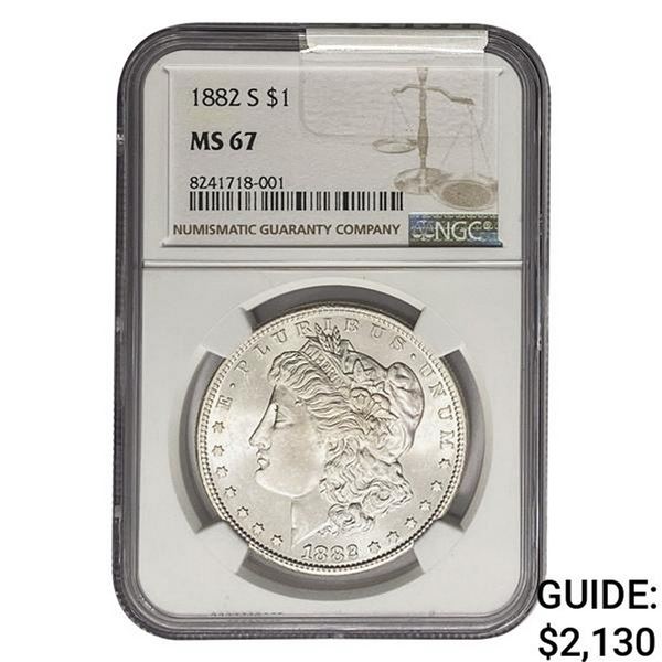 1882-S Morgan Silver Dollar NGC MS67