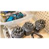 Image 2 : SHELF LOT 3 DRILL INDEXES, ELECTRIC DRILL, HEAT GUN, 2 CROWBARS, TIE WIRE