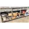 Image 1 : CONTENTS OF WORK BENCH (YOU CAN HAVE THE BENCH IF YOU WANT IT). PILES OF USED STAINLESS FASTENERS