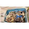 Image 1 : BIN OF HOSE CLAMPS. ASSORTED SIZES. APPROX. OVER 100 PIECES. USED STAINLESS