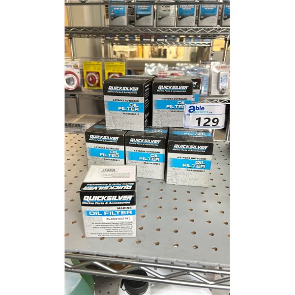 GROUP LOT OF 14 ASST QUICKSILVER MARINE OIL FILTERS. 13 ARE 35-822626Q15