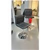 Image 1 : 2 SWIVEL BAR STOOLS WITH CHROME BASES. HEIGHT RANGE 24-31"