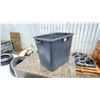 Image 3 : 3 STACKING SECTIONAL PALLET BOXES, 3 ROLLING BINS AND PLASTIC 45 GALLON DRUM (NO TOP)