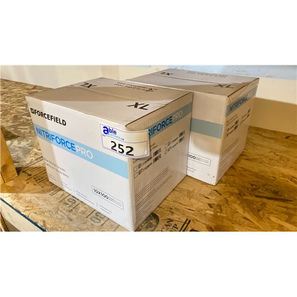 2 CASES OF 10 BOXES EACH XL NITRIFORCE PRO NITRITE GLOVES (2000 PIECES)