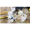 Image 1 : GROUP LOT OF BUCKETS OF SALT-ICE MELT AND SANDBLASTING SAND