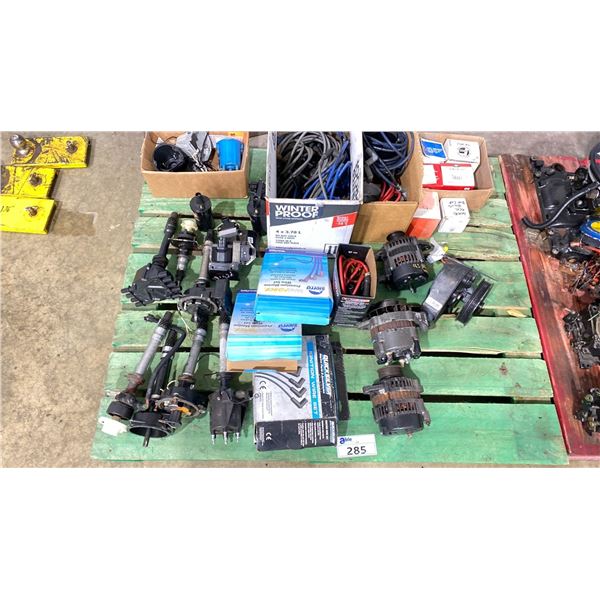 PALLET LOT DISTRIBUTOR IGNITION COMPONENTS ALTERNATOR POWER STEERING PUMP MERC ETC