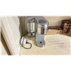 Image 2 : GROUP LOT OF KITCHEN CONTENTS. MICROWAVE, KEURIG COFFEE MAKER, MUGS, ETC PLUS SHELVING UNIT