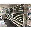 Image 2 : PAINTED WOODEN SHELVING UNIT. TWO UNITS 8' LONG X 7' TALL. SMALL SHELF HEIGHT SPACING 4-1/2".