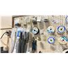 Image 2 : CONTENTS OF PEG BOARD. CABLE TIES, MARINE GRADE WIRING, TOOLS, CABLE CLIPS, CABLE ENDS,