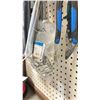 Image 8 : CONTENTS OF PEG BOARD. CABLE TIES, MARINE GRADE WIRING, TOOLS, CABLE CLIPS, CABLE ENDS,
