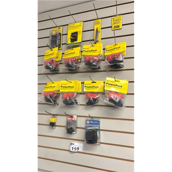 GROUP LOT MARINE ELECTRICAL ACCESSORIES-CABLE CONNECTOR, CIRCUIT BREAKER, ETC