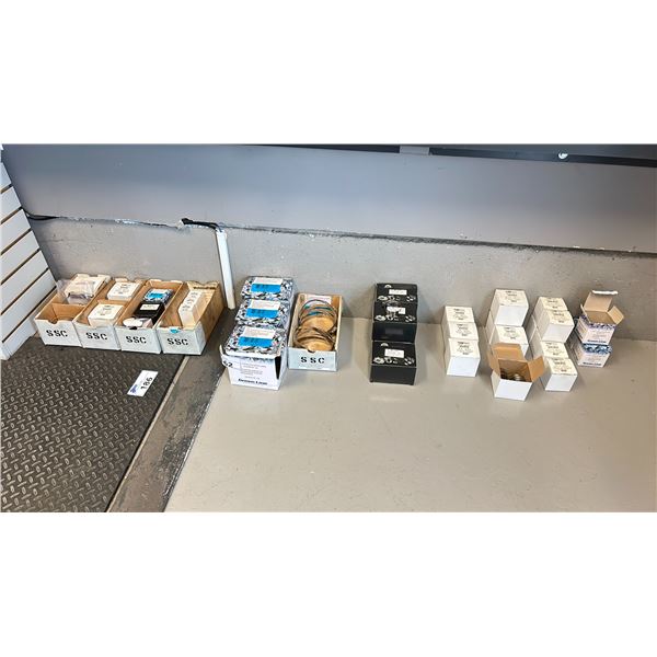 VERY LARGE ASST STAINLESS MARINE HOSE CLAMPS-NEW. ALL SIZES. APPROX 35 BOXES