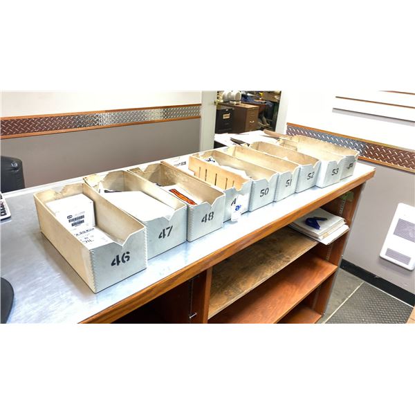 9 BOXES OF ASST MERCURY MARINE PARTS-AS PER PHOTOS AND INVENTORY LIST