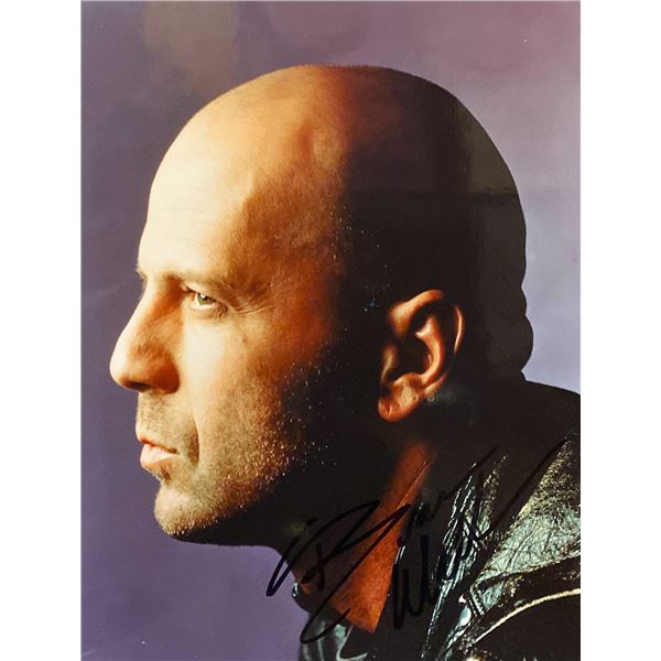 Unbreakable Bruce Willis signed movie photo. GFA Authenticated