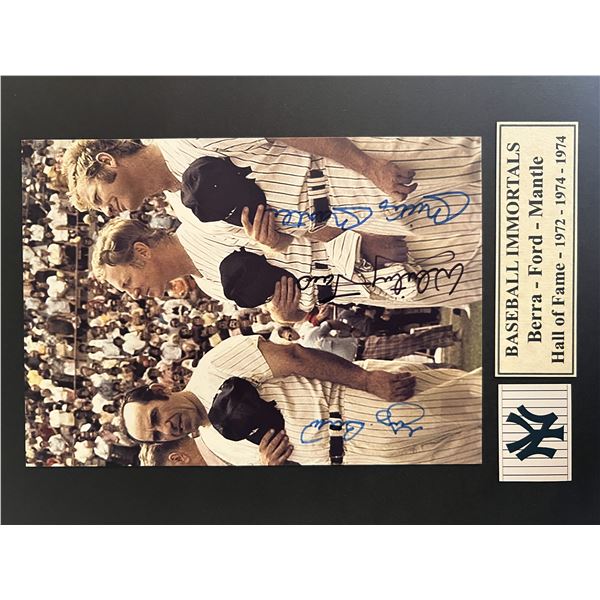 Yogi Berra, Whitey Ford and Mickey Mantle signed photo