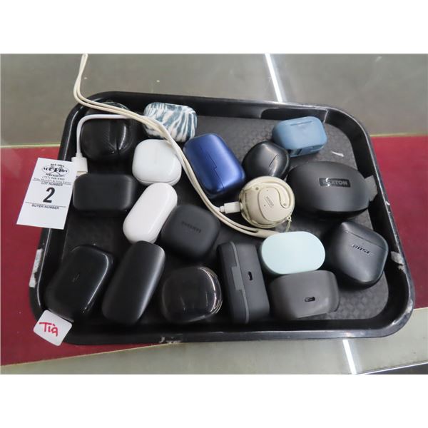Asst. Wireless Earbuds, Chargers Complete and Incomplete