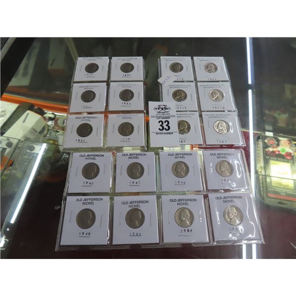 Old Jefferson Nickels - 20