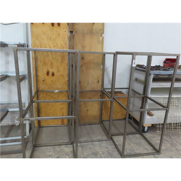 Steel Storage Racks w/Wooden Shelves