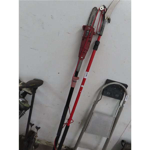Sunjoe Electric Ext. Tree Pruner Pole Saw, Manual Pruner