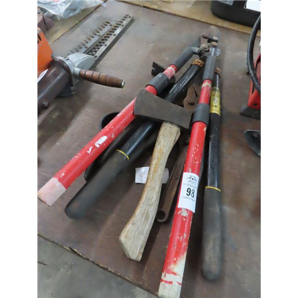 Loppers, Hatchet, Channel Locks, Pry Bar