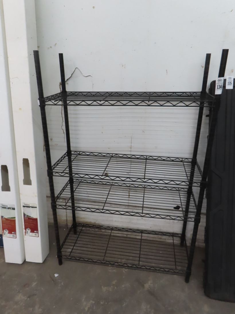 Black Wire 4 Shelf Storage Rack - Bay Area Auction Services