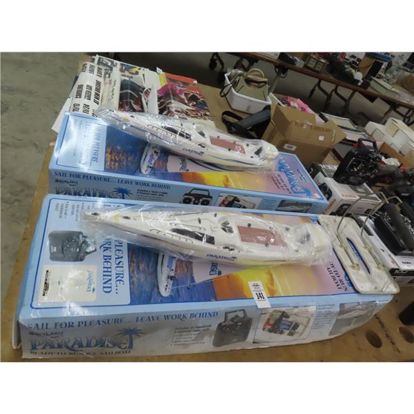 2-Aqua Craft Paradise Ready To Run RC Sailboat In Box - 2 X $