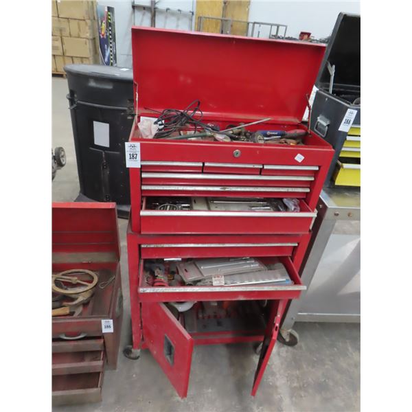 Stack Rolling 10 Compartment Toolbox w/Asst. Tools