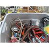 Image 2 : Bin w/Jumper Cables, Shower Head, Asst. Tools/Supplies