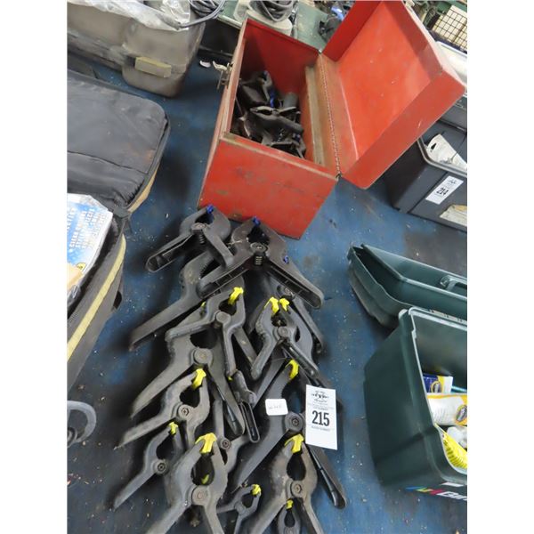 Red Toolbox w/Hand Tools and Clamps